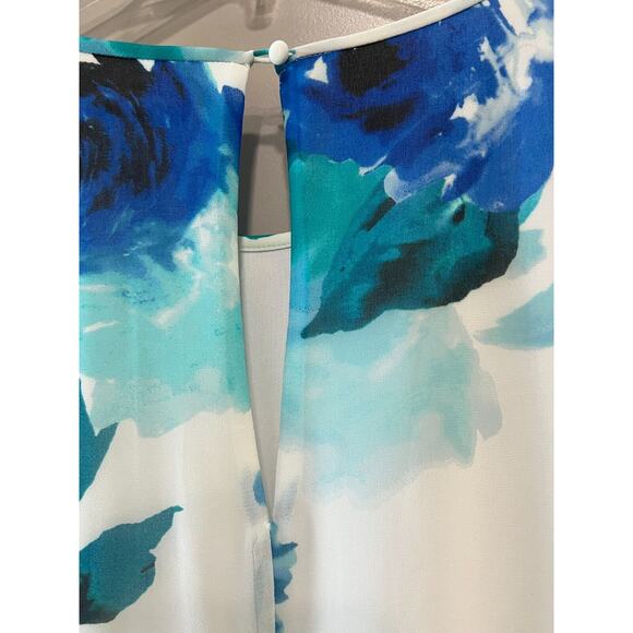 Calvin Klein Chiffon flowy Shift Dress spring, resort, vacation, coastal Size 22 - Picture 4 of 9